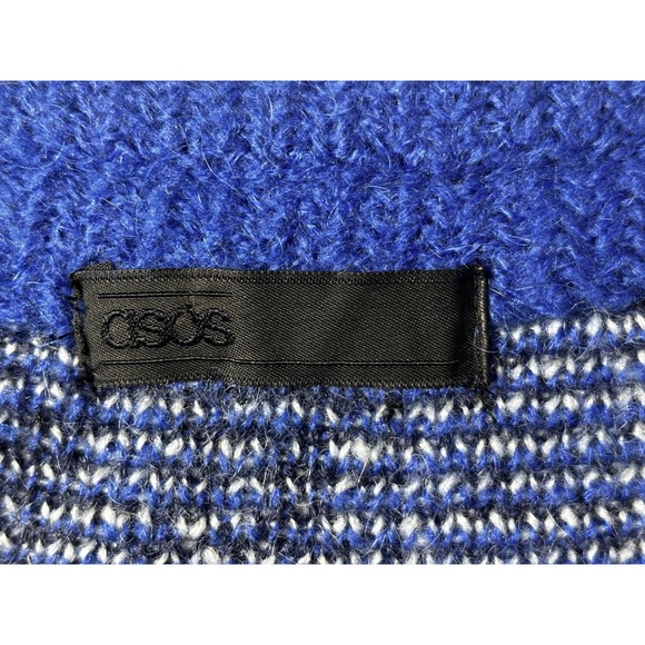 ASOS Design Blue Mohair Blend Cardigan Large Oversized Vintage Grandpa - Picture 6 of 7